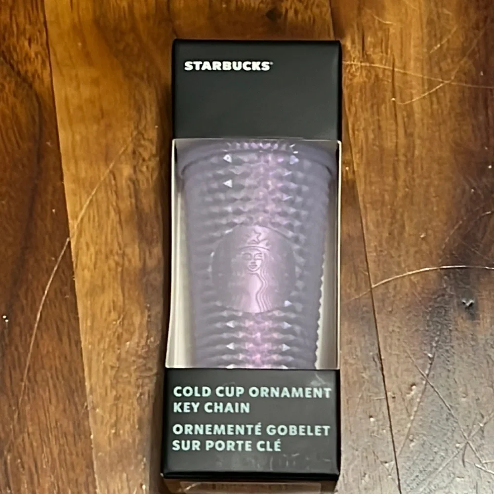 Starbucks Icy White Bling Studded Cup Key Chain